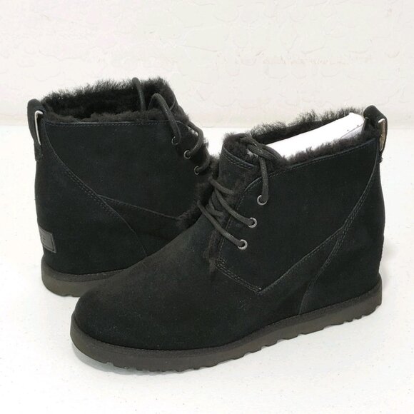 UGG Classic Femme Lace Black Winter Bootie Women's Size 8 NEW WITH BOX - Picture 1 of 16